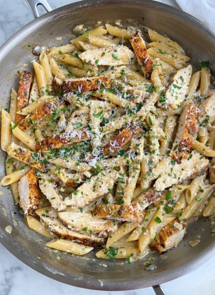 Creamy Garlic Parmesan Chicken Pasta (Restaurant Style)