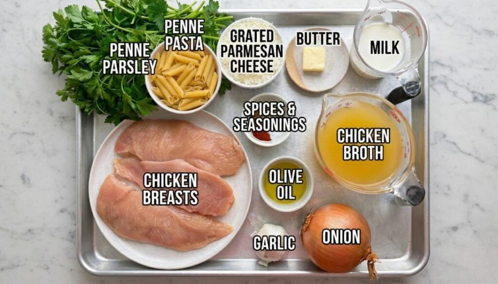 ​Creamy Garlic Parmesan Chicken Pasta (Restaurant Style)