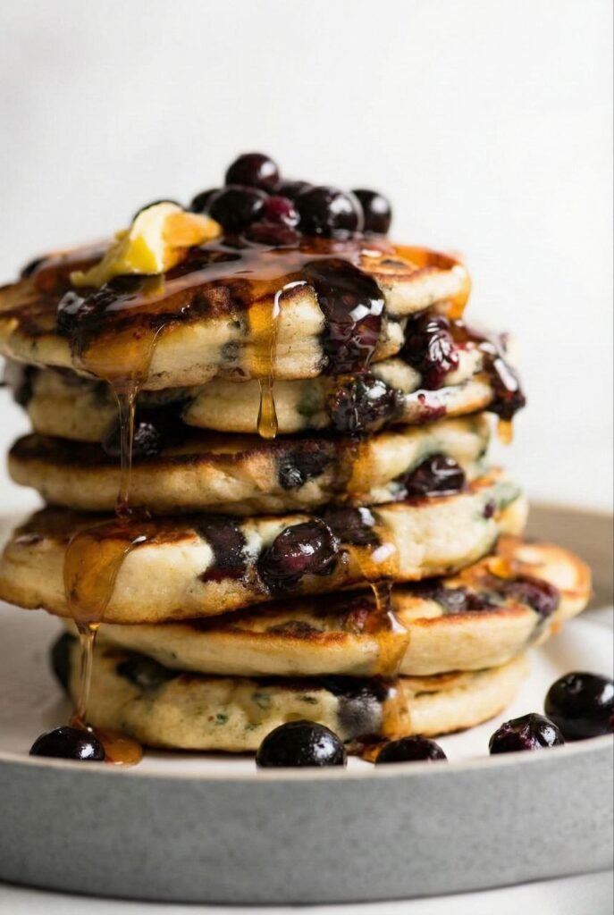 Fluffy Blueberry Pancakes
