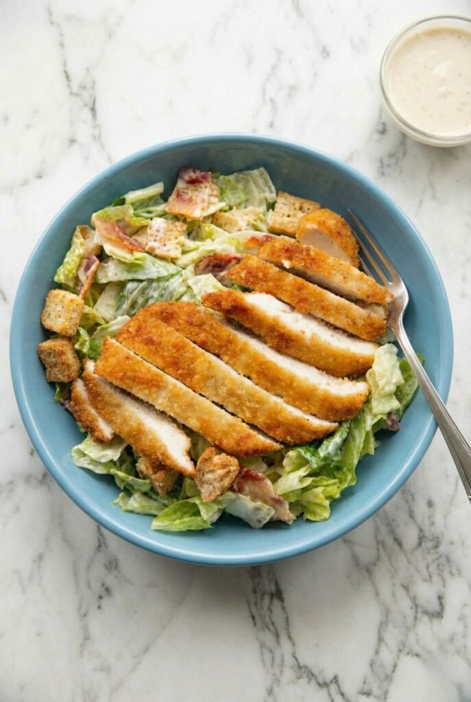 The Best Crispy Chicken Caesar Salad 