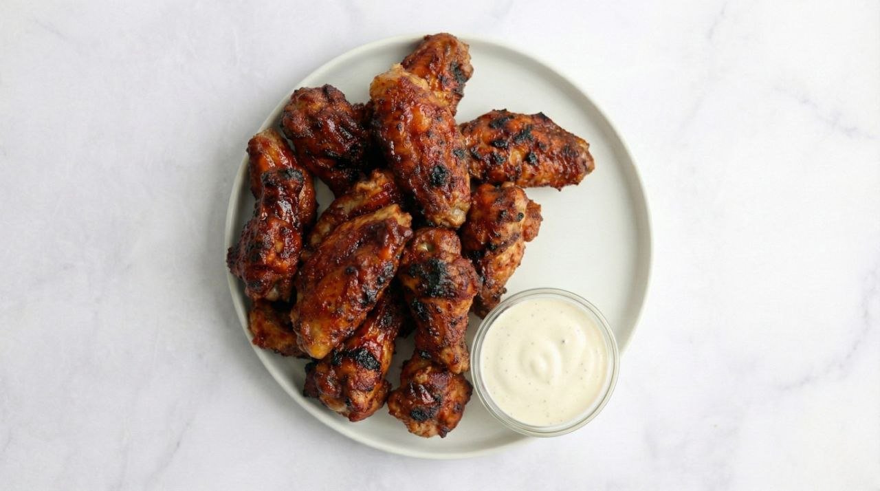 The Best Honey BBQ Air Fryer Chicken Wings (Crispy & Sticky) Honey BBQ Air Fryer Chicken Wings