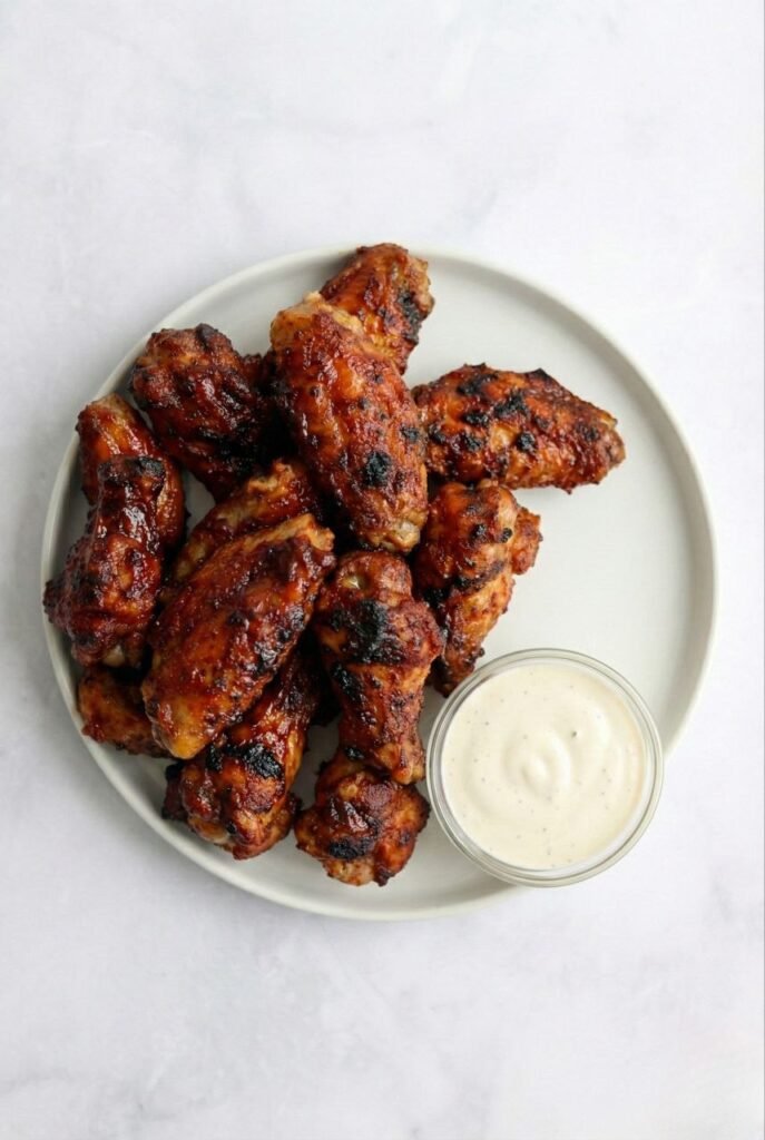 The Best Honey BBQ Air Fryer Chicken Wings (Crispy & Sticky) Honey BBQ Air Fryer Chicken Wings