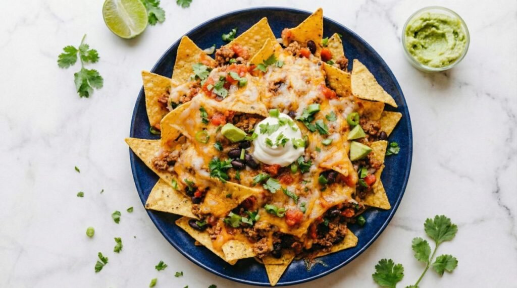 Loaded Cheesy Ground Beef Nachos