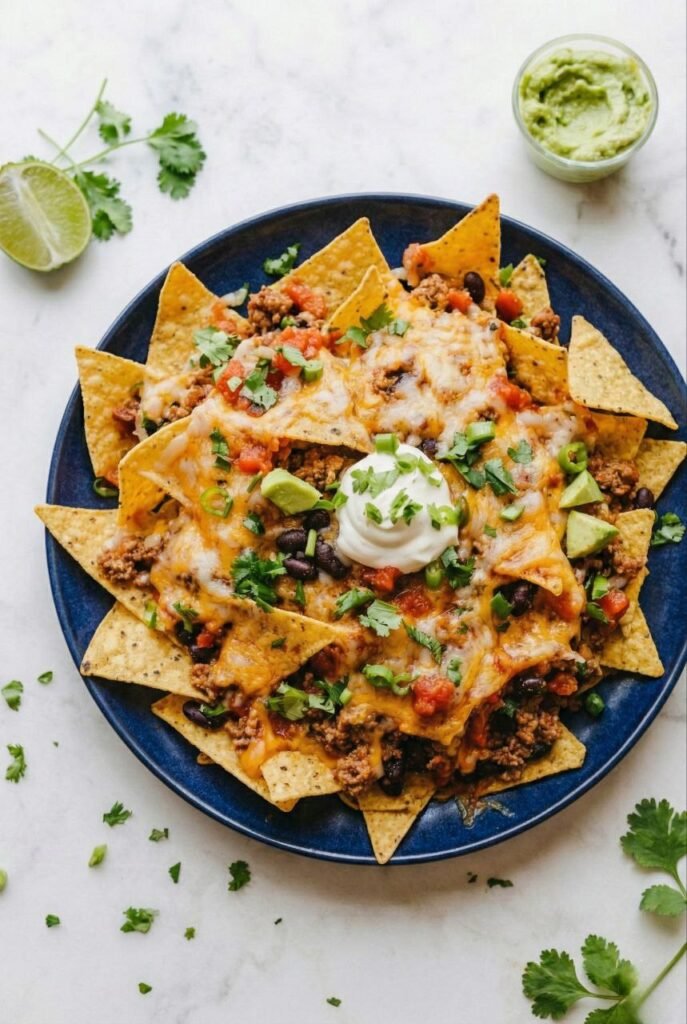 Loaded Cheesy Ground Beef Nachos