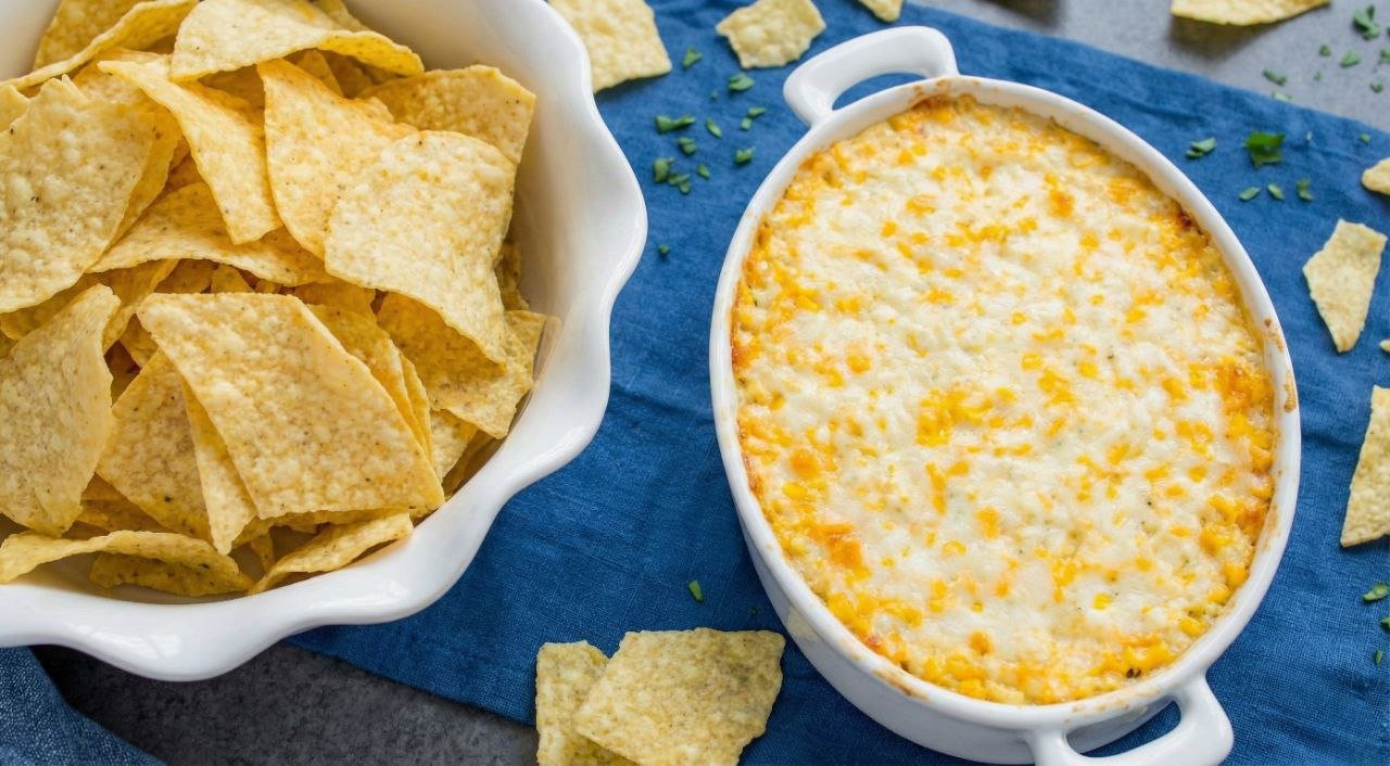 Cheesy Hot Corn Dip (The Ultimate Gameday Snack) Cheesy Hot Corn Dip