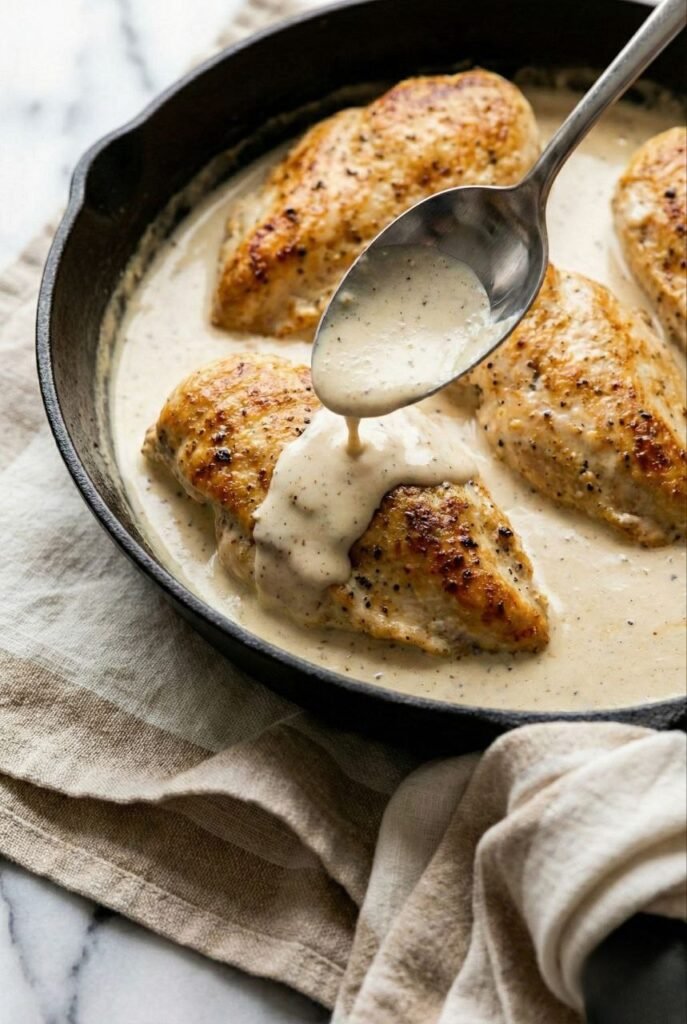 One-Pan Creamy Honey Garlic Chicken