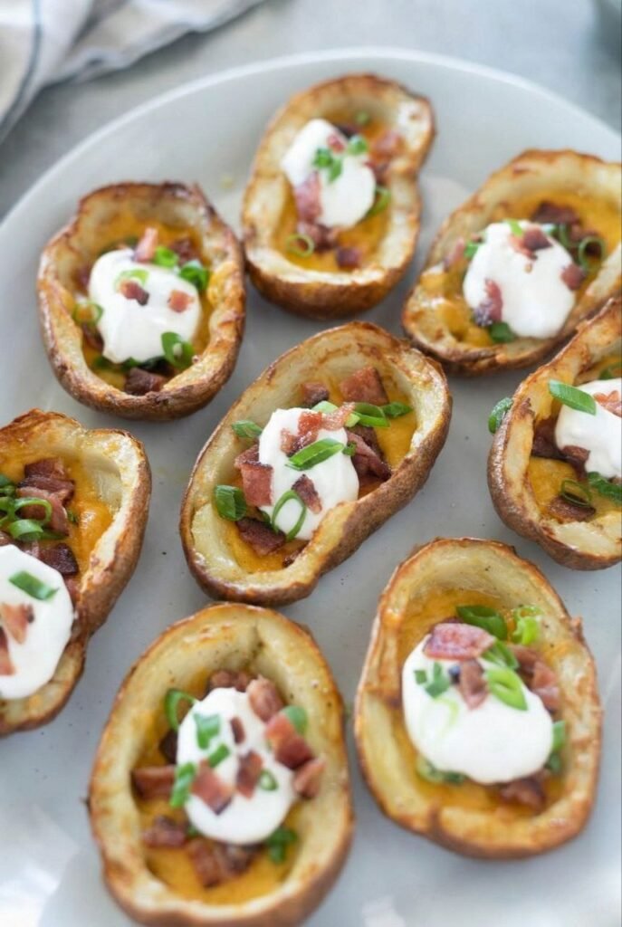 Crispy Air Fryer Loaded Potato Skins Crispy Air Fryer Loaded Potato Skins