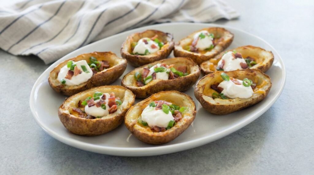 Crispy Air Fryer Loaded Potato Skins Crispy Air Fryer Loaded Potato Skins