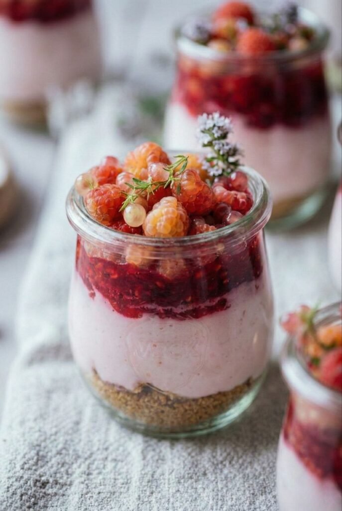 Easy No-Bake Pink Raspberry Cheesecake Pots (Make-Ahead)