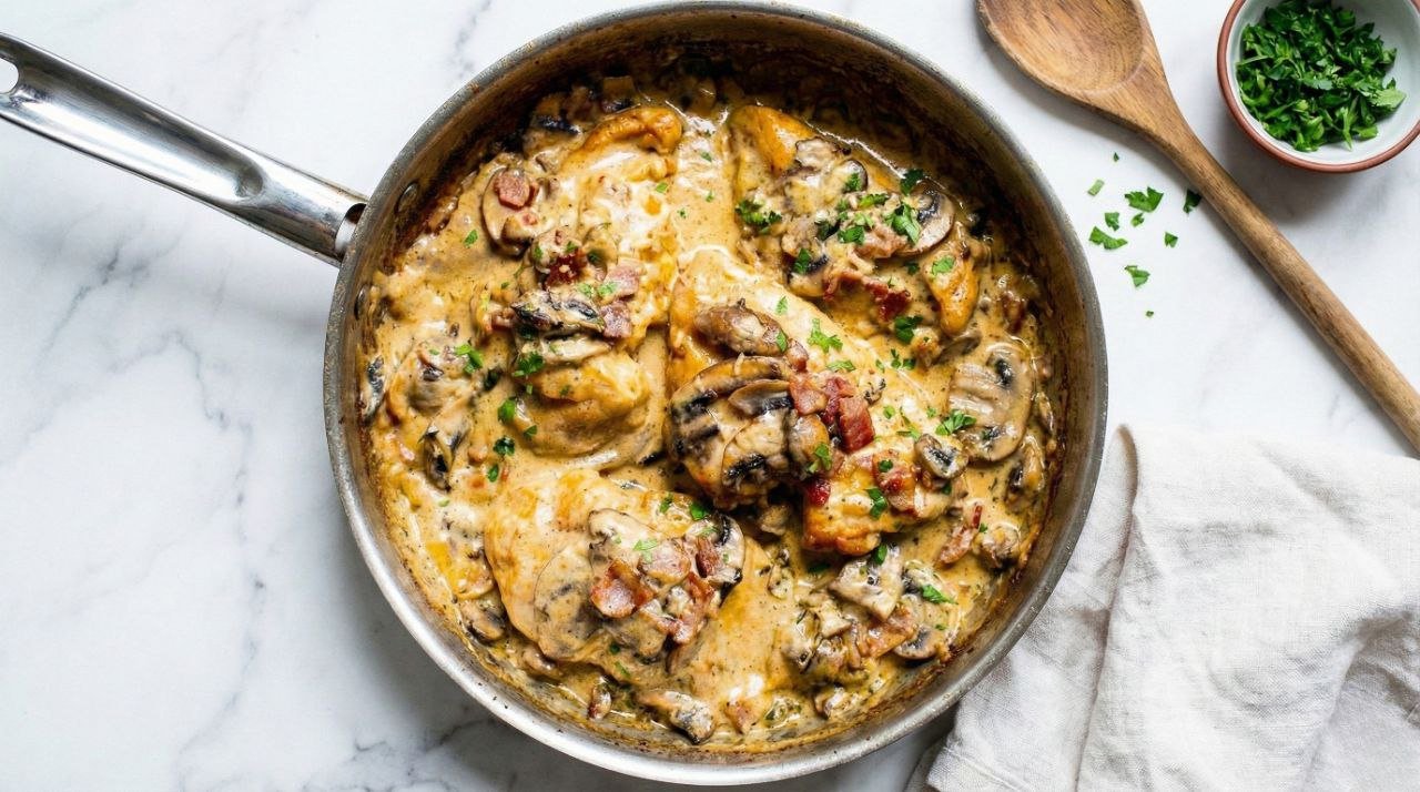 Creamy Mushroom Garlic Chicken