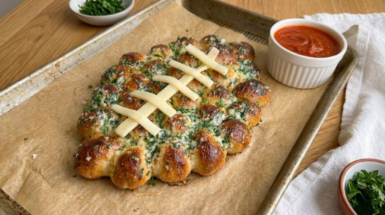 Football-Shaped Pull-Apart Bread