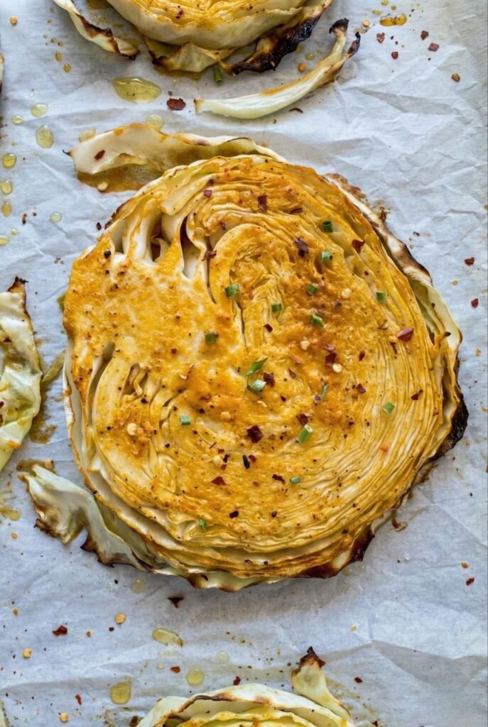 Crispy Cabbage Steaks with Buffalo Sauce