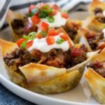 Mini Taco Cups in Wonton Wrappers (Easy Party Appetizer)