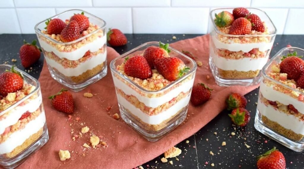 Strawberry Crunch Cheesecake Cups Strawberry Crunch Cheesecake Cups
