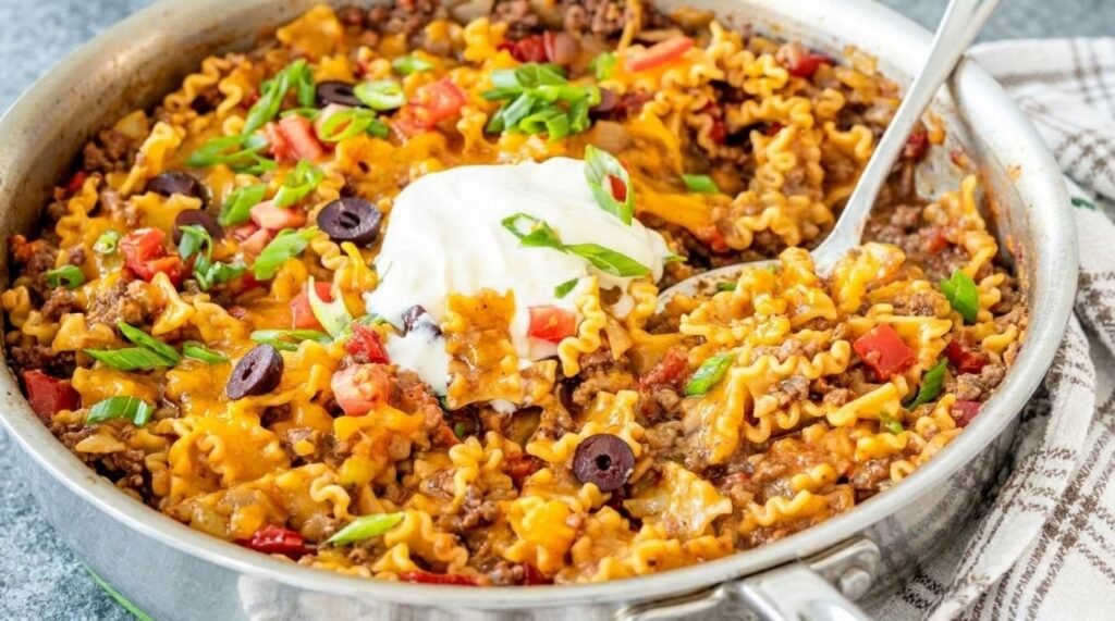 Beef Taco Pasta Skillet