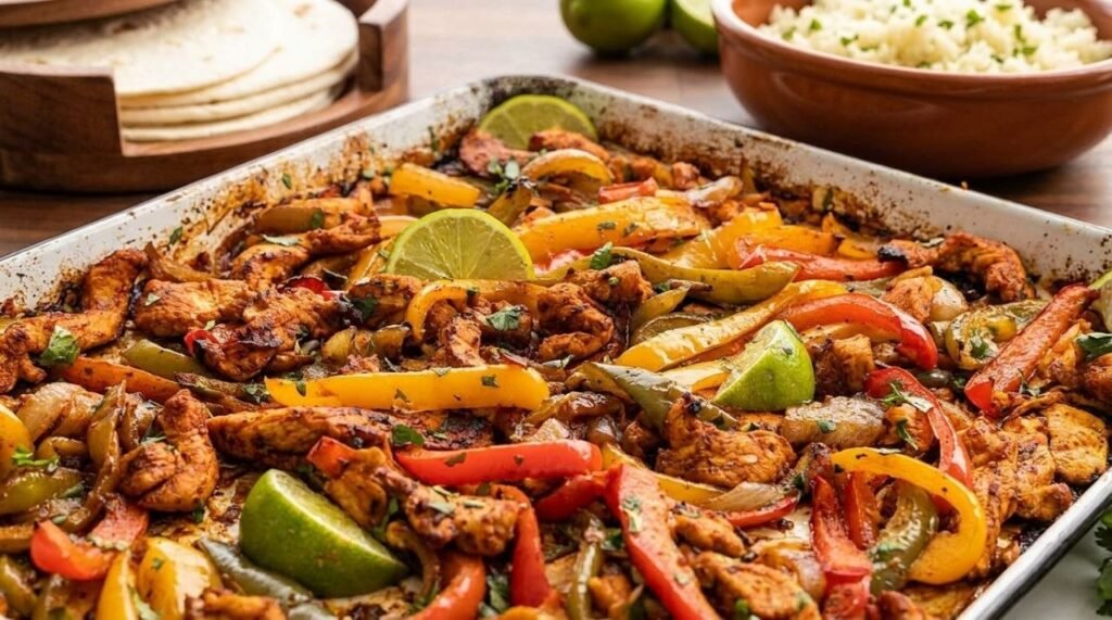 Baked Chicken Fajitas — One Pan Tex-Mex Dinner