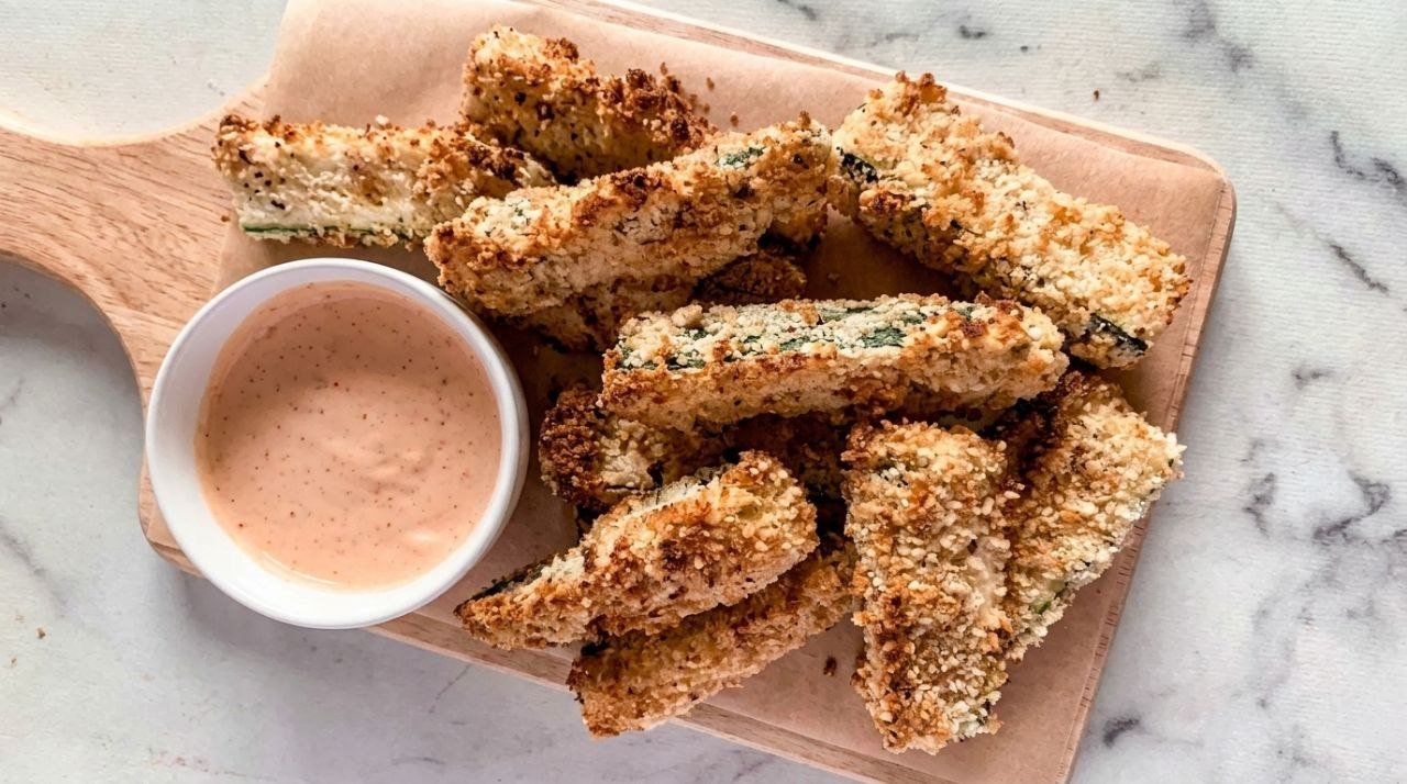 Air Fryer Garlic Parmesan Zucchini