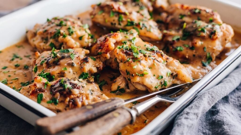 Honey Mustard Baked Chicken Thighs