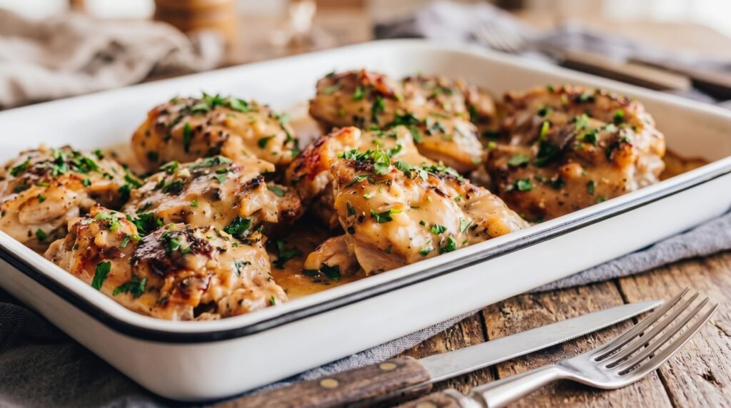 Honey Mustard Baked Chicken Thighs