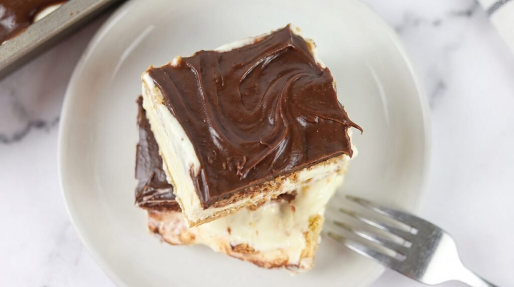 No Bake Chocolate Eclair Cake
