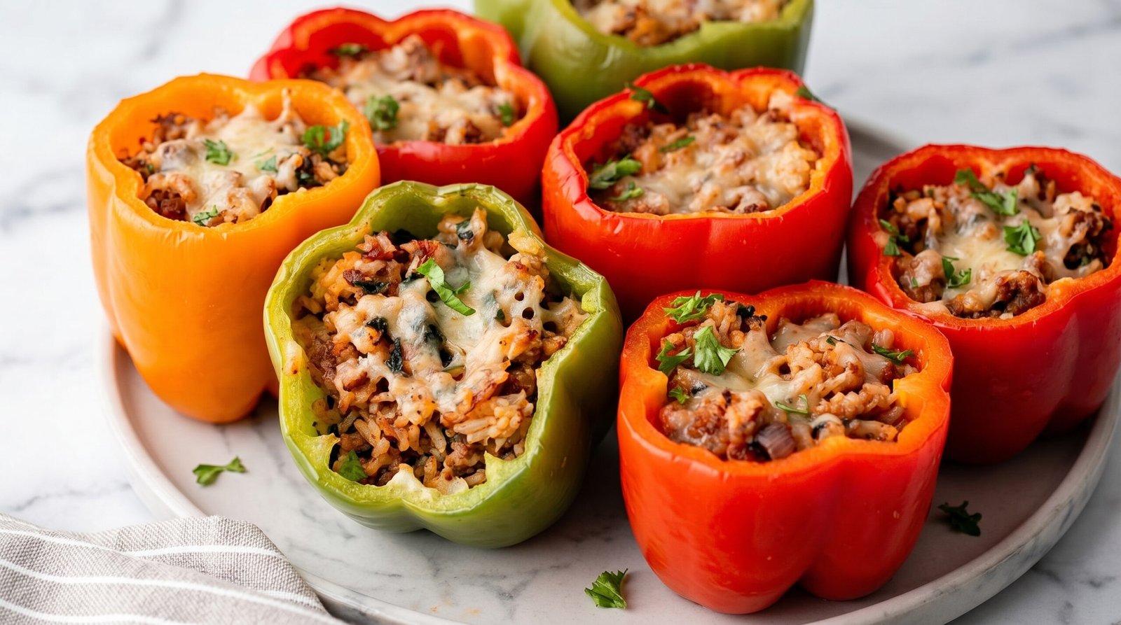 Ground Beef Stuffed Bell Peppers – Easy One Pan Dinner