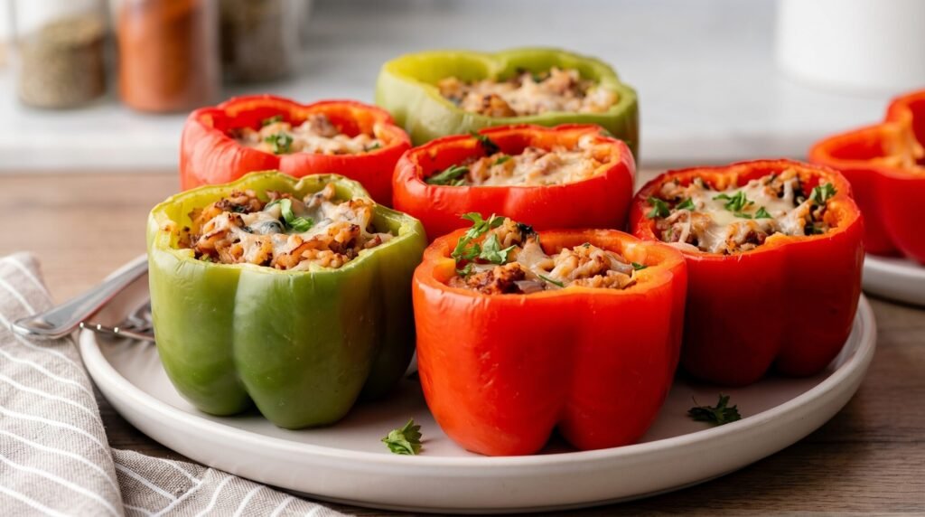 Ground Beef Stuffed Bell Peppers – Easy One Pan Dinner