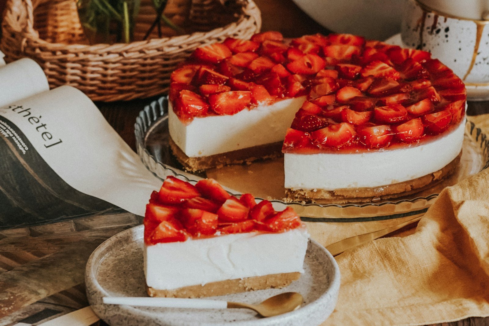Layering graham crackers, fluffy cream cheese whipped cream and sliced fresh strawberries for no-bake strawberry lasagna