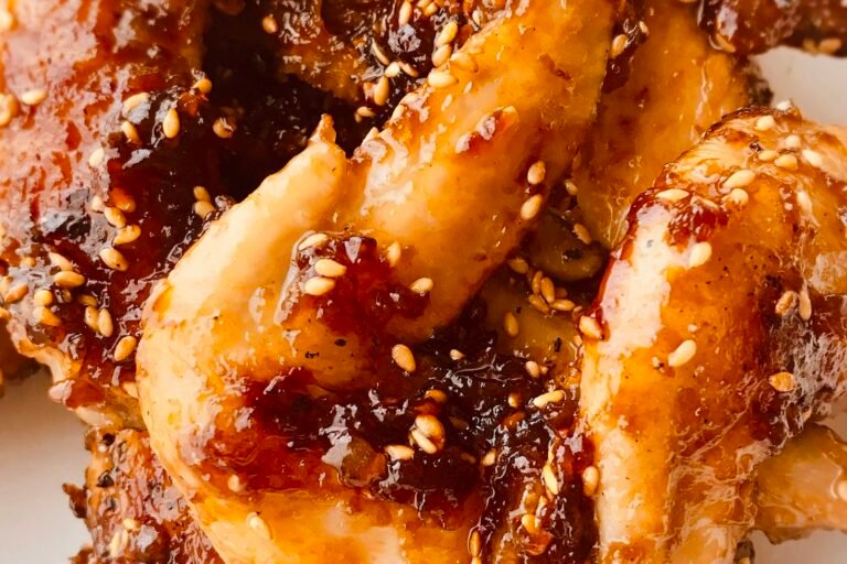 Sticky Honey Sesame Chicken with Rice and Broccoli
